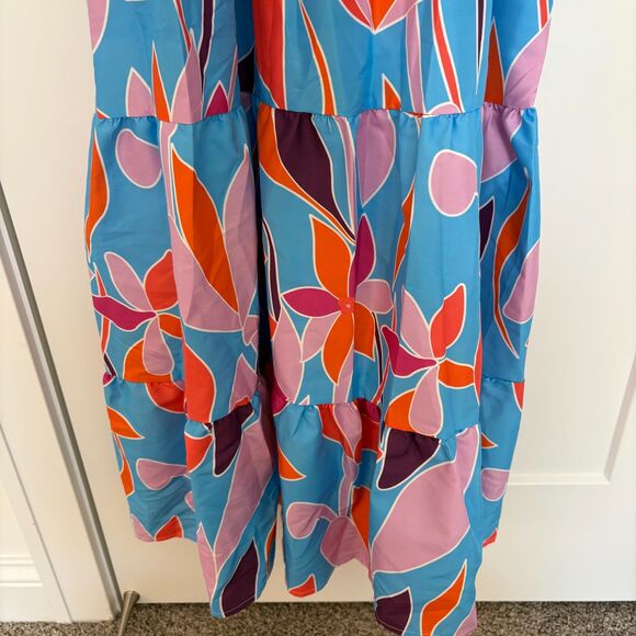 Women’s Floral Suspender Maxi Dress Sleeveless High Waist Size XL NWT - Picture 7 of 9